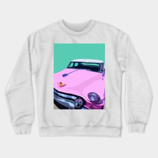 Pink Retro Car Crewneck Sweatshirt